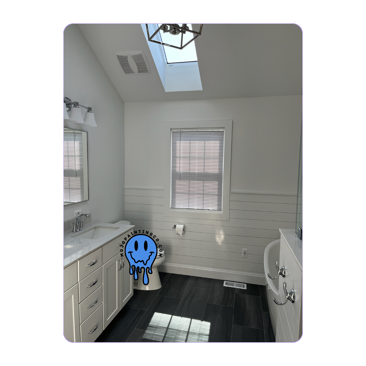 Interior bathroom painting by Mojo Painting Company in Malvern, PA