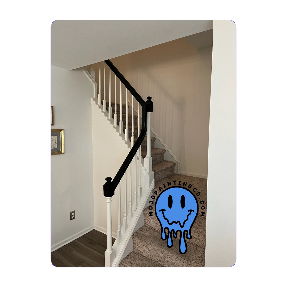 Interior stairwell painting by Mojo Painting Company in Collegeville, PA