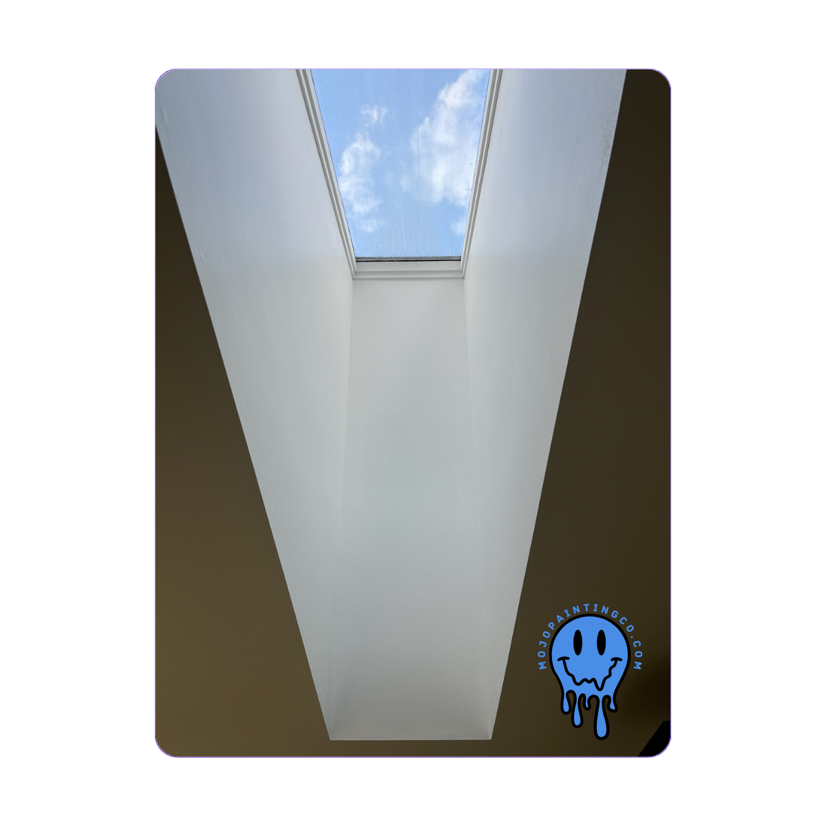 Painted interior space with skylight by Mojo Painting Company